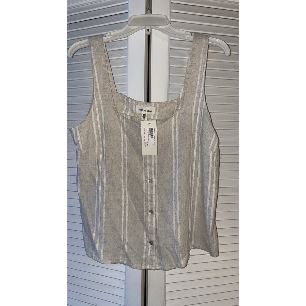 Evereve Cloth & Stone Linen Tank Women's Size Medium Lightweight Top New